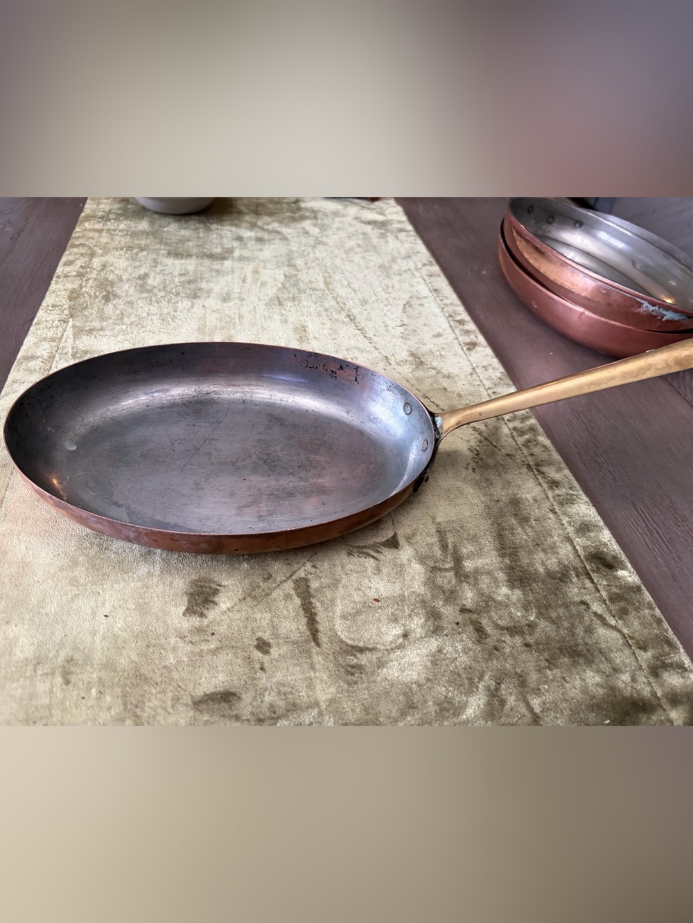 Douro Copper Skillet with Brass Handle - Classic Copper Finish